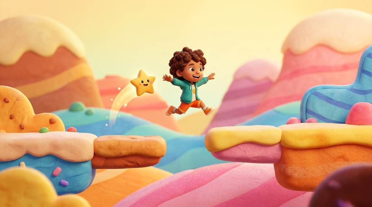 Run & Jump Adventure: They run, jump and climb their way to the finish.